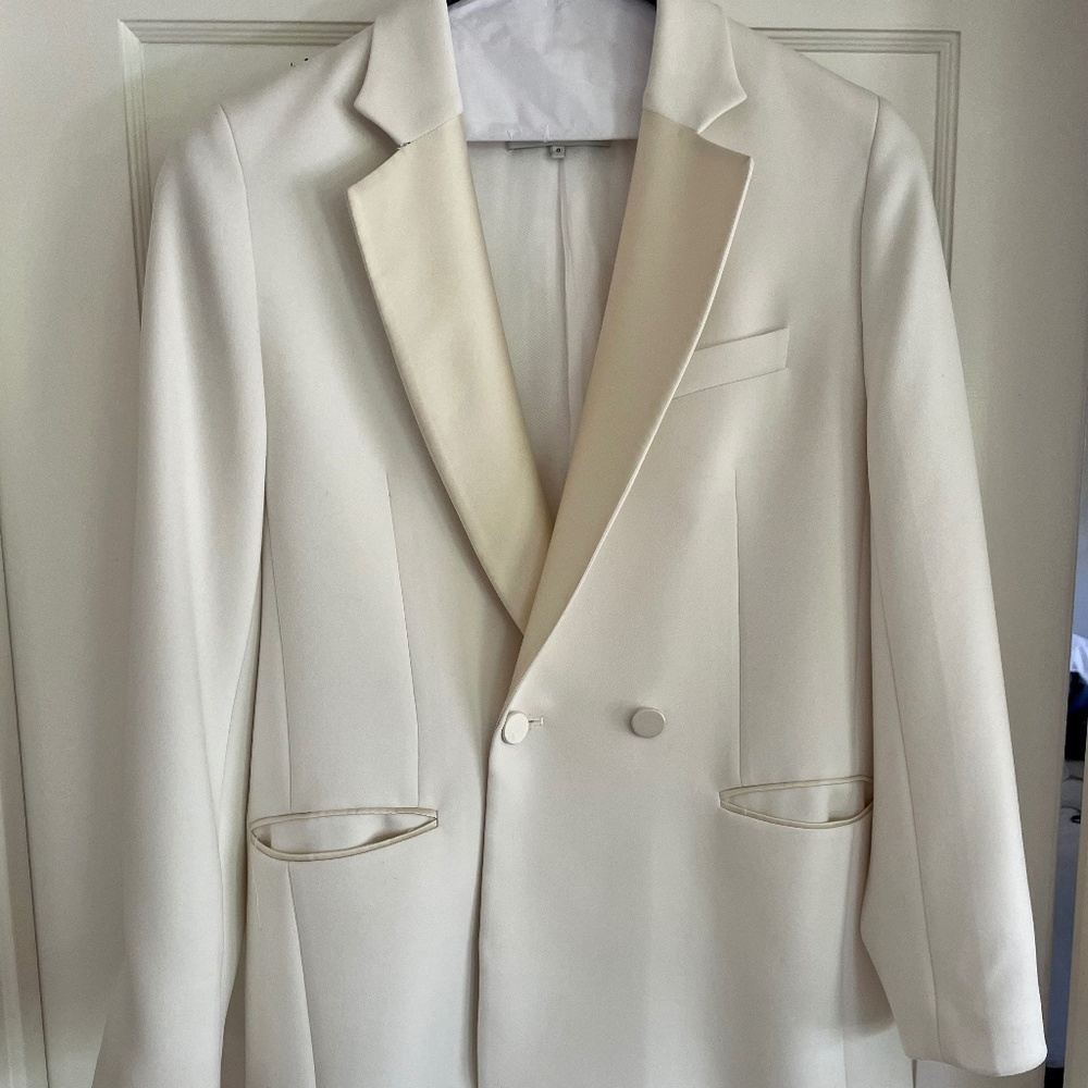 3.1 Phillip Lim Double-breasted satin-trimmed crepe blazer